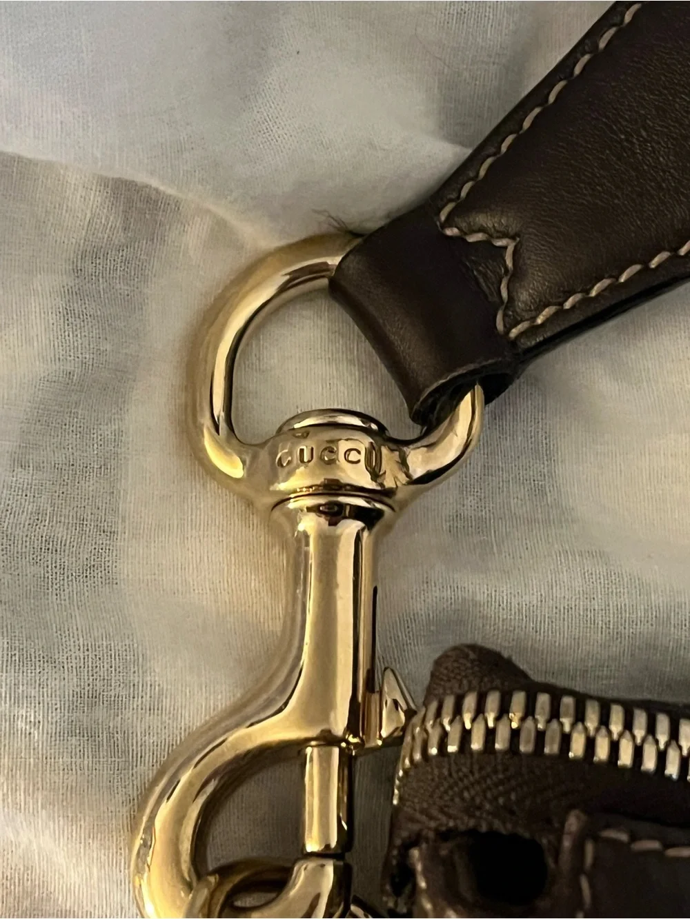 Gucci Canvas Hobo Bag with Bamboo Horsebit Print